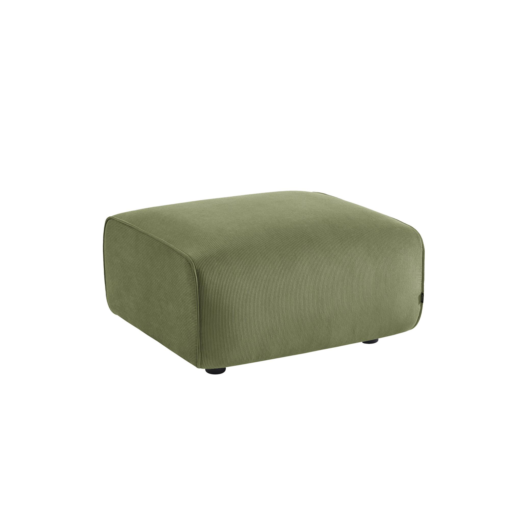 Pouf, poggiapiedi per divano wallas velluto a coste, 2 posti, verde
