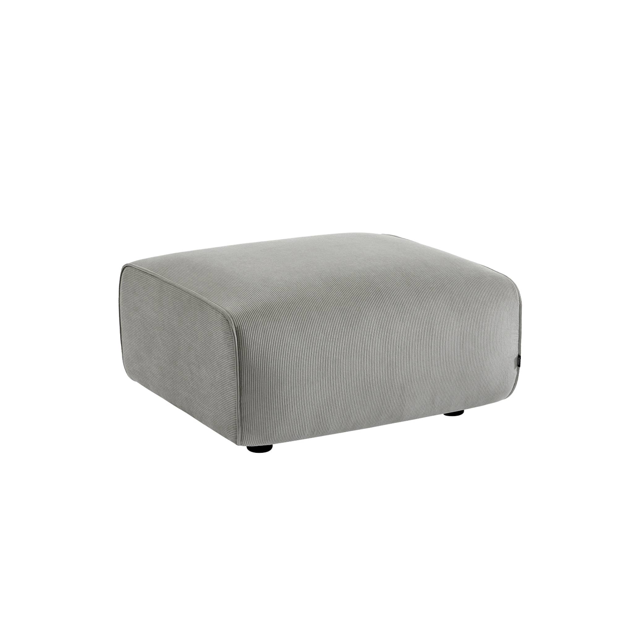 Pouf, poggiapiedi per divano wallas velluto a coste, 2 posti, grigio