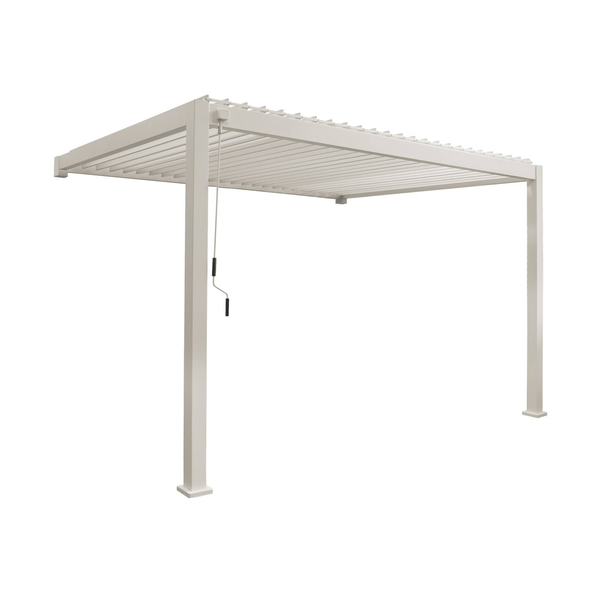 Pergola bioclimatica 3x4m in alluminio addossata, lame orientabili ,