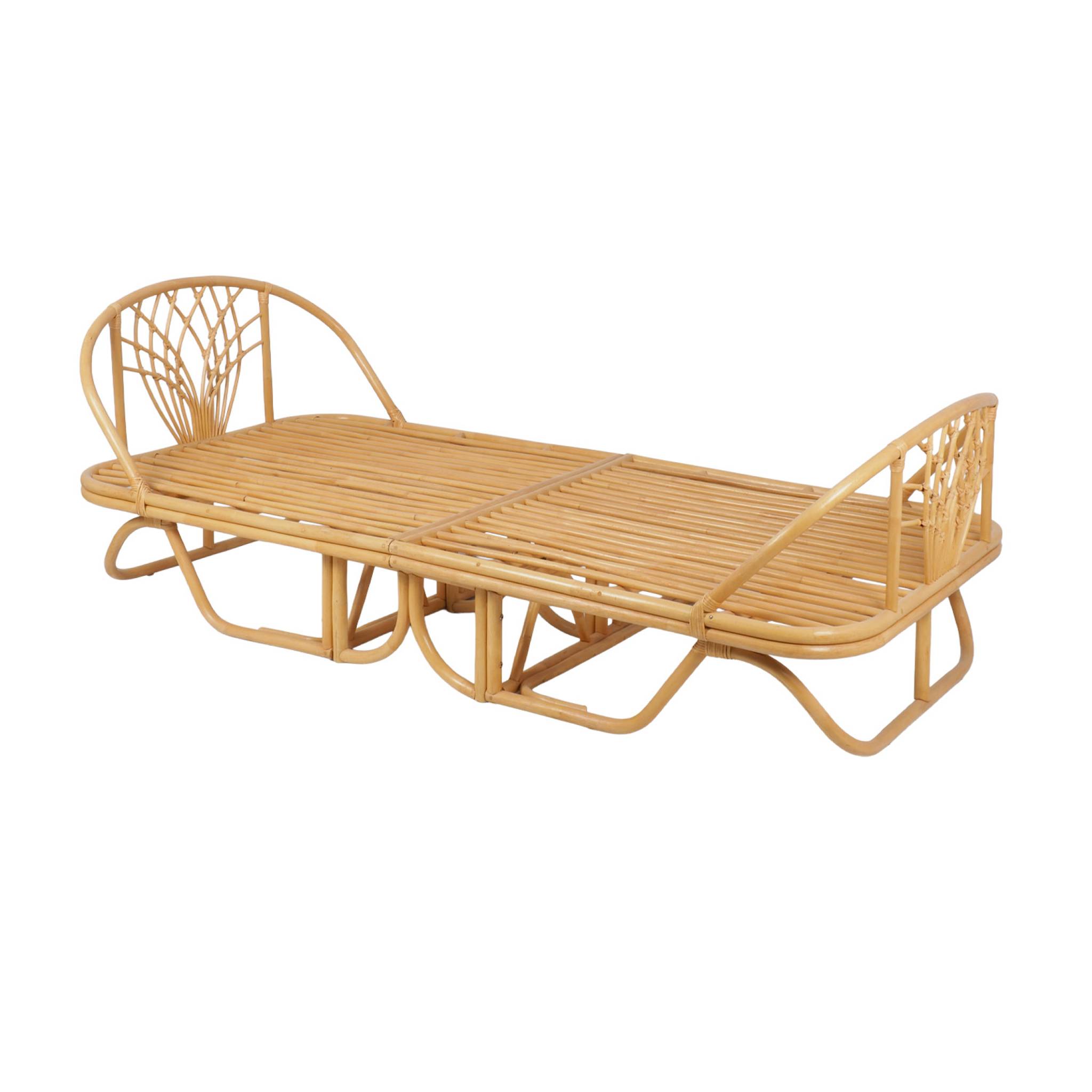 Letto per bambini esotico rattan, 90cm, rattan naturale