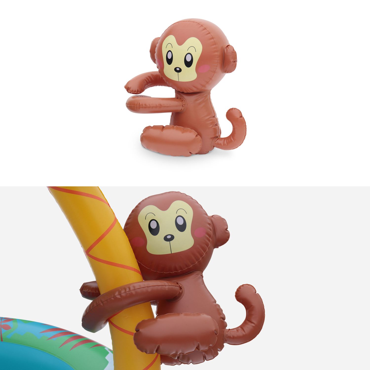 Pataugeoire Gonflable Jungle Piscine Pour Bebe Avec Pare Soleil Et Jeux 100 X 80 Cm