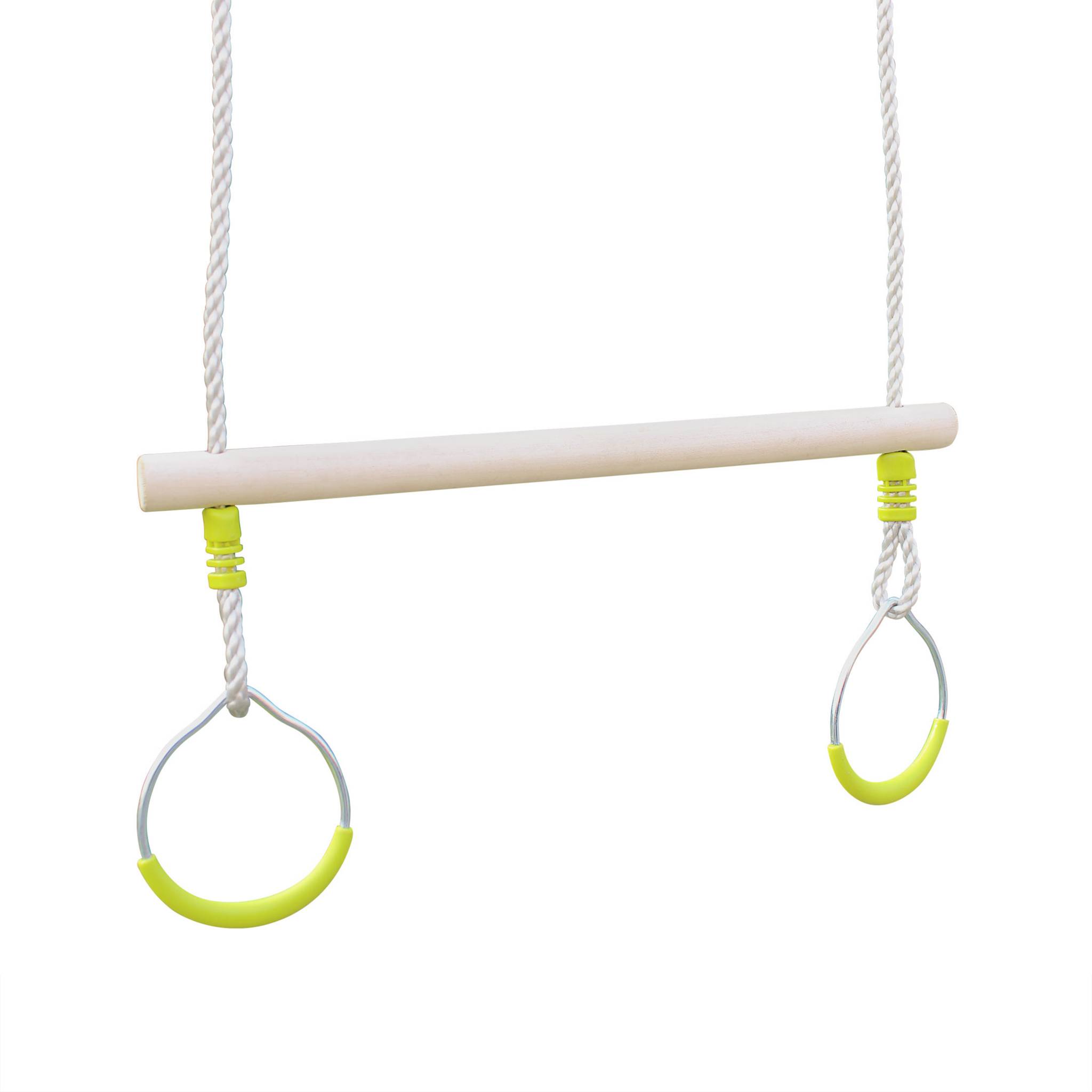 Image of Trapezio in legno con anelli metallici per il cavalletto, verde