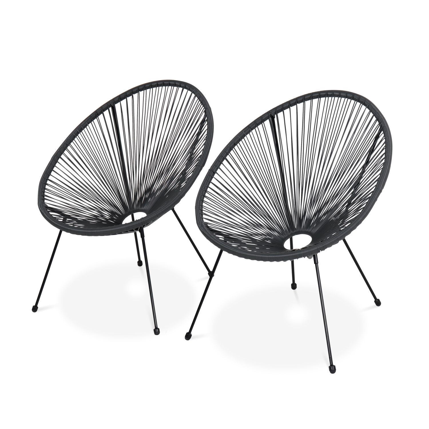 Egg designer chairs Acapulco Grey PVC designer string chairs