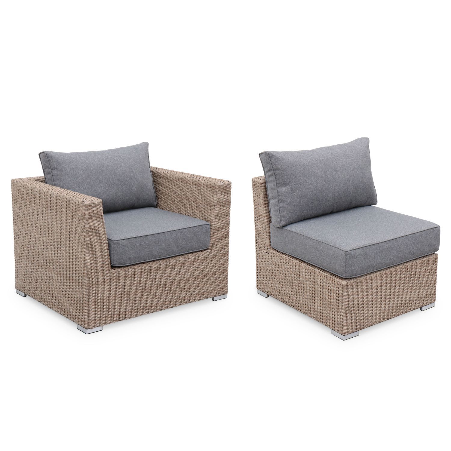 XXL rounded polyrattan garden furniture - VERONA - natural rattan