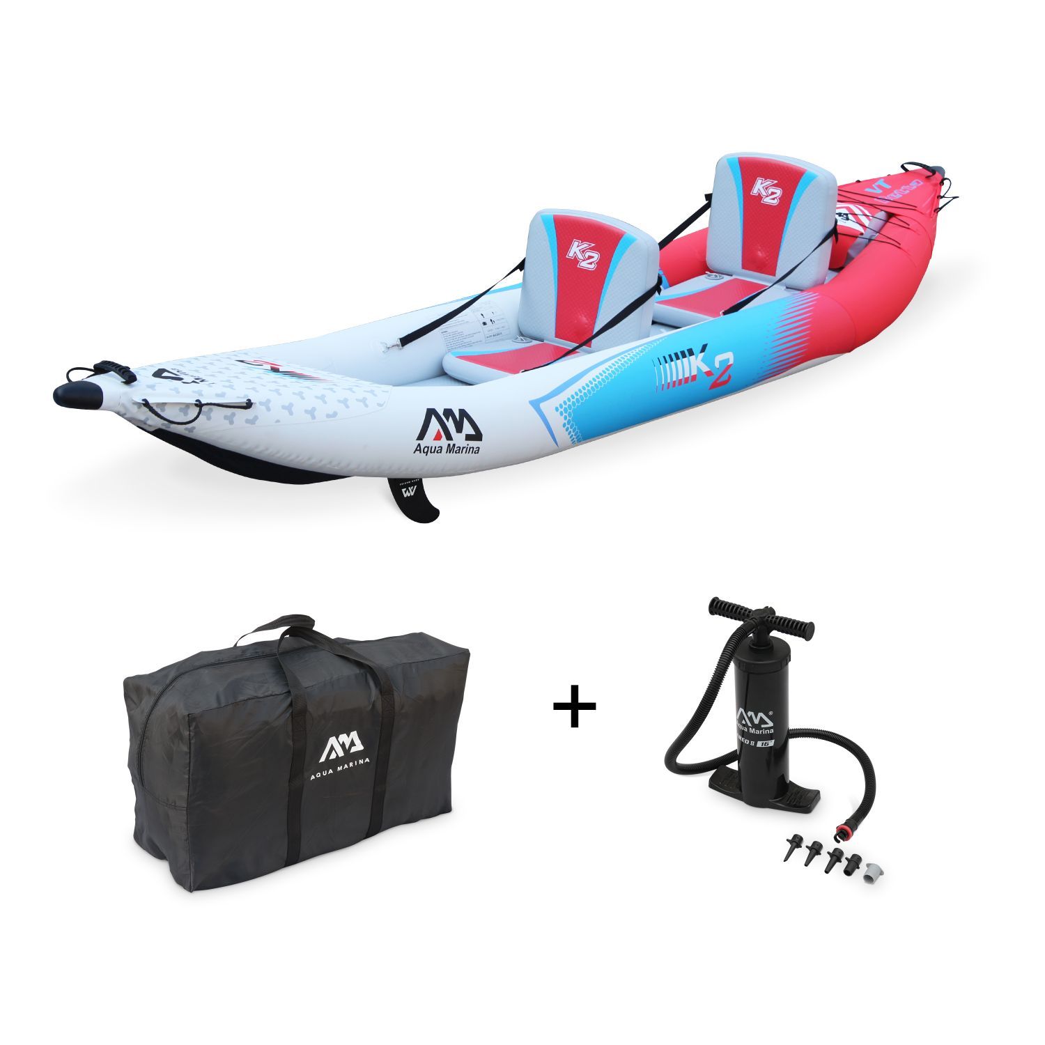 Canoë kayak gonflable 2 places 13'6" avec pompe haute pression et sac