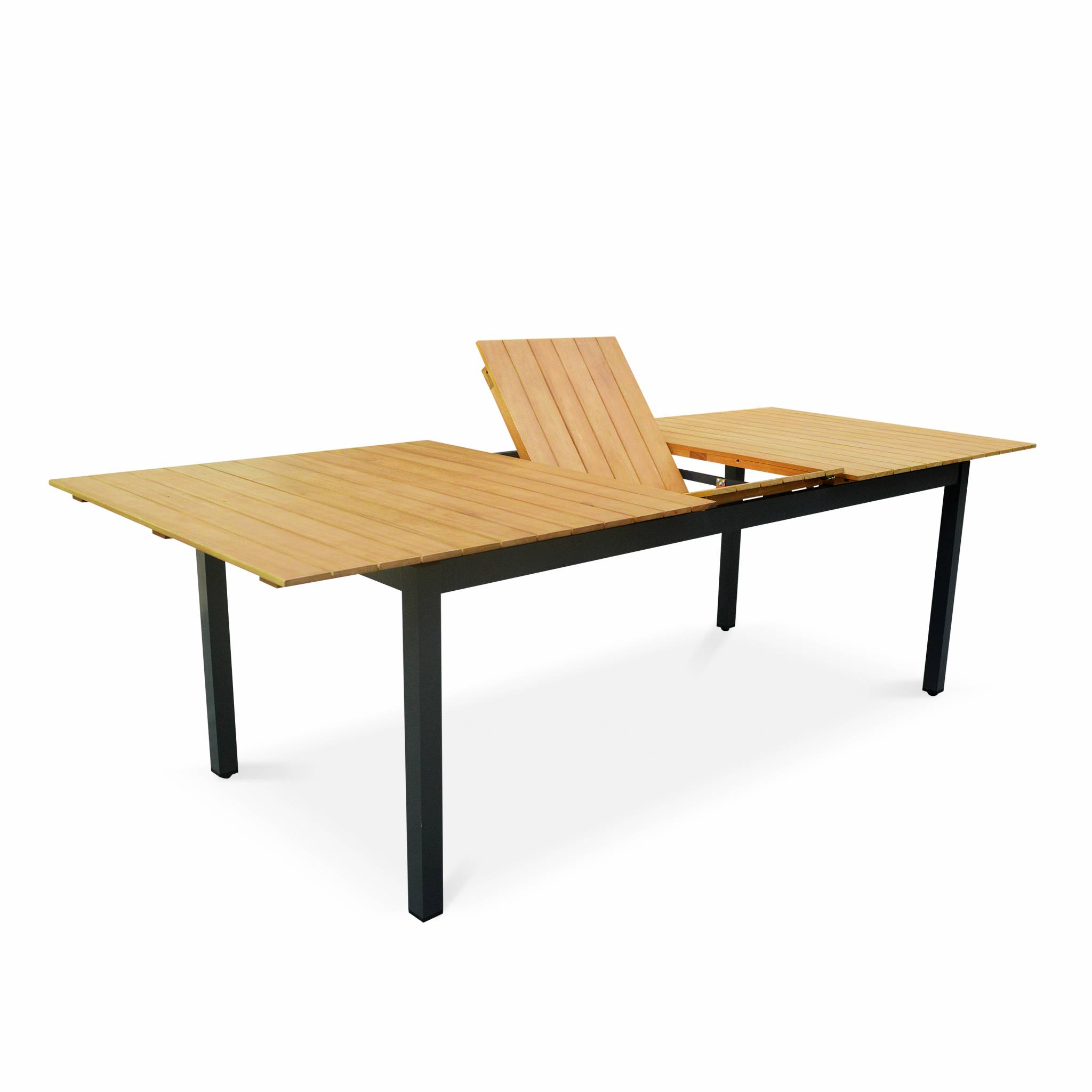 Image of Tavolo da giardino allungabile in legno e alluminio da 8 a 10 posti,