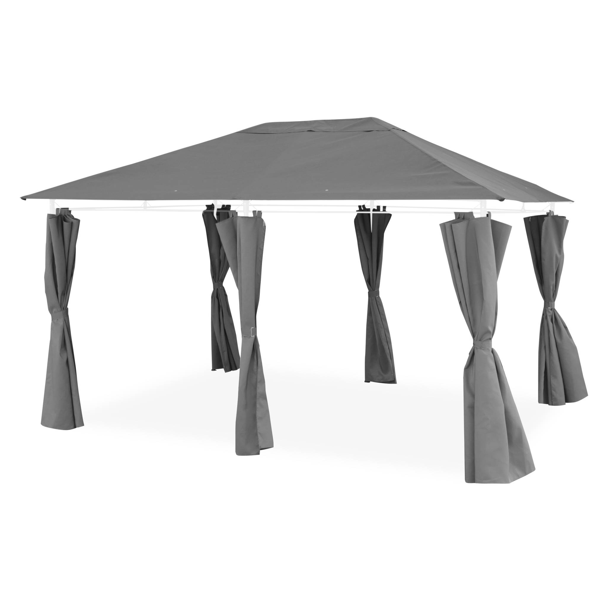 Telo di tetto + tende per pergola 3x4m divio, grigio