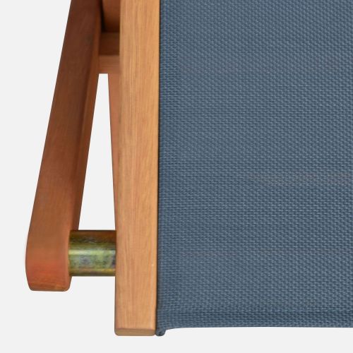 Set van 2 vouwbare stoelen van FSC eucalyptus hout en textileen.