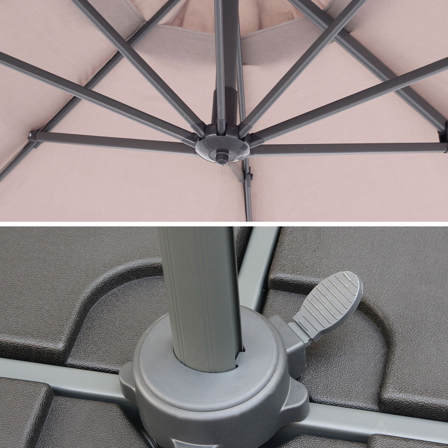 pied de parasol rotatif