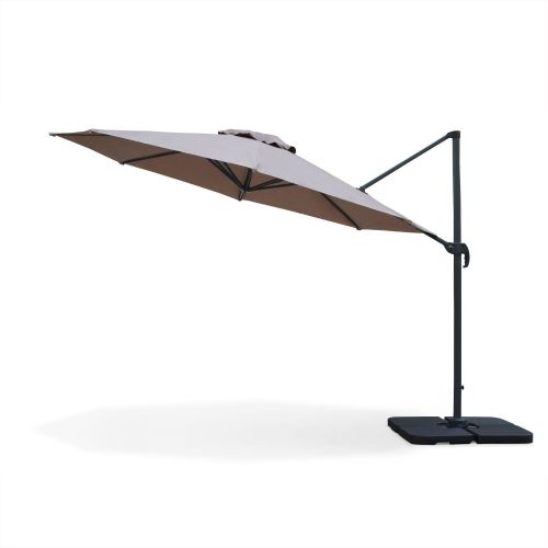 Biscarosse Chapéu-de-sol, excêntrico, redondo, castanho, 350 cm | Biscarosse