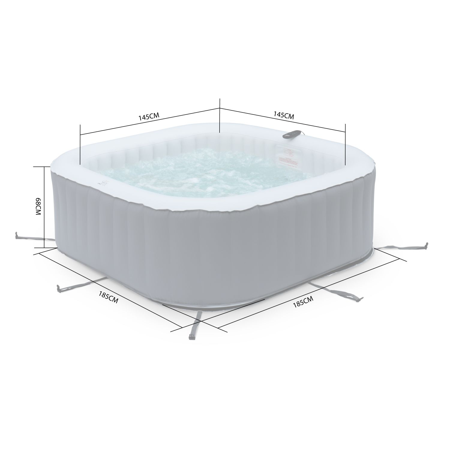 Square inflatable hot tub MSPA - Fjord 6 person, grey, PVC, pump ...