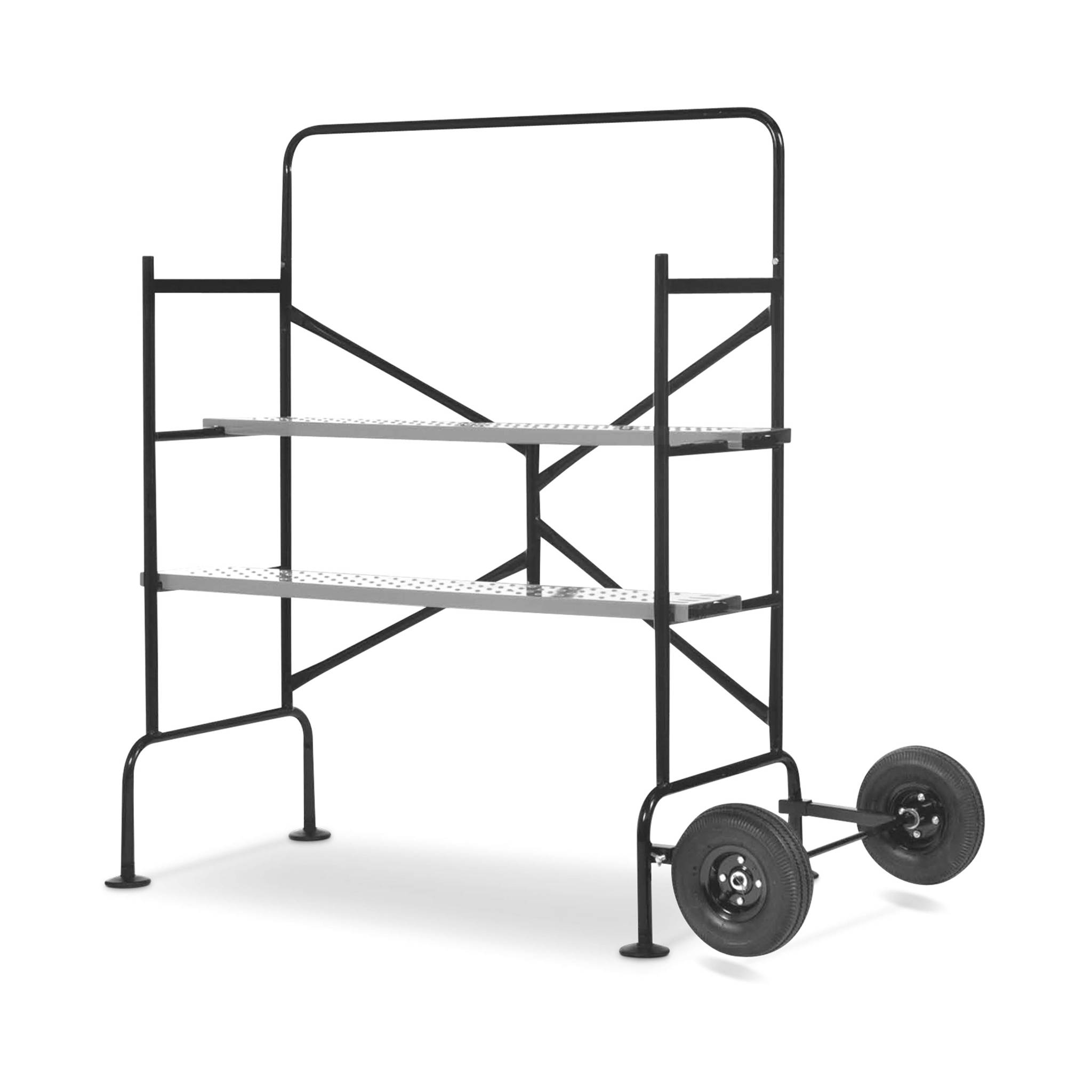 Ponteggio mobile e pieghevole su due livelli, nero