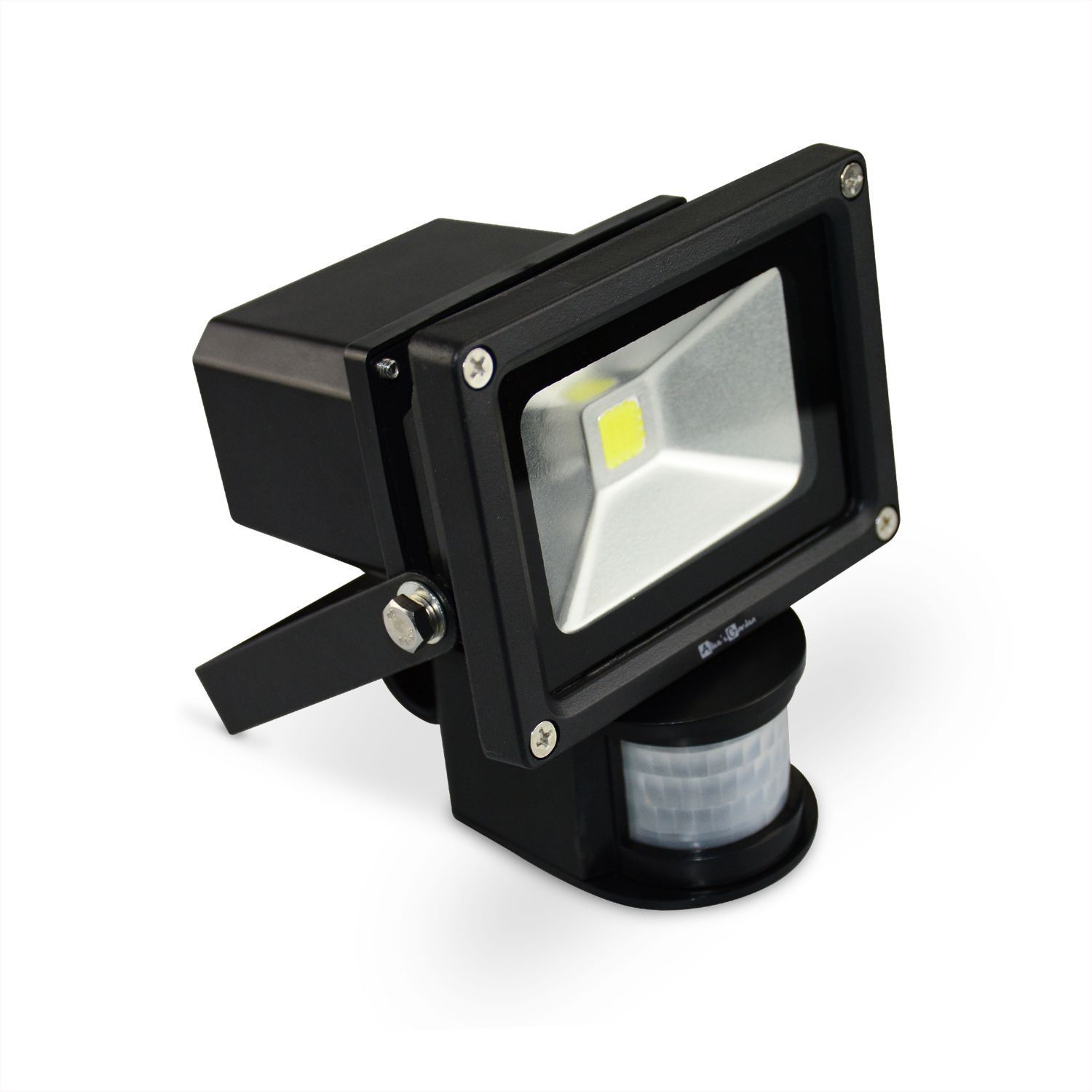 10W 900 lumen solar LED floodlight, 100W equivalent, motion detector