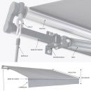 Alombra 3x2 Alombra toldo 3x2m cinza, alumínio, sistema manual, sem peito, 295cm, tecido revestido de poliéster 280g