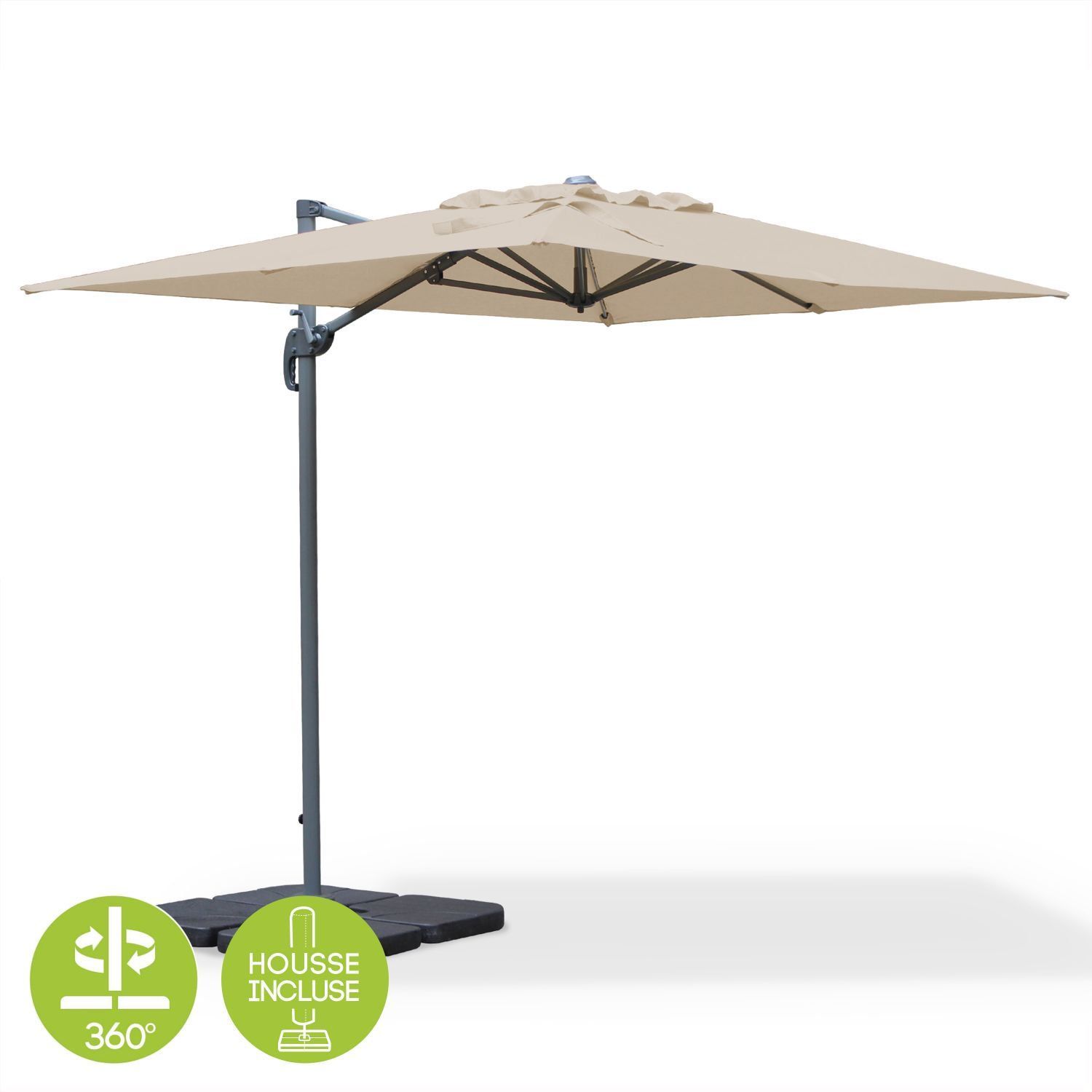 rectangular overhanging parasol