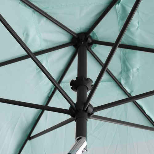 Touquet rectangular Parasol reto Retangular Touquet 2x3m Água verde, giro central em alumínio e abertura de manivela