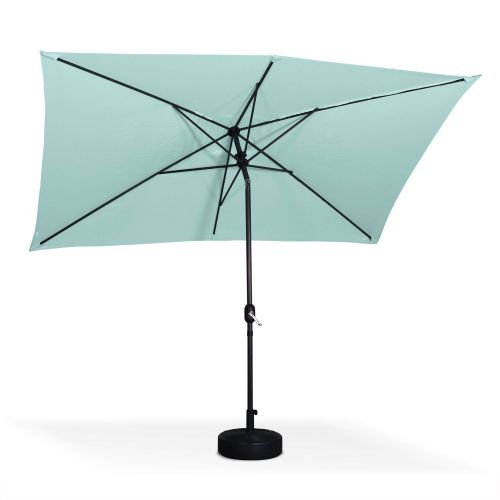 Touquet rectangular Parasol reto Retangular Touquet 2x3m Água verde, giro central em alumínio e abertura de manivela