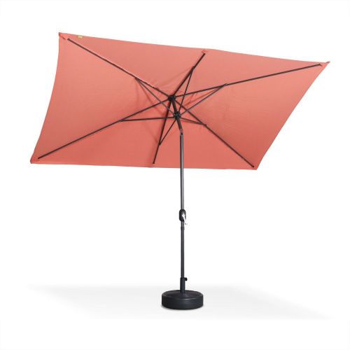 Touquet rectangular Parasol direito rectangular Touquet 2x3m pesca, mastro central em alumínio orientável e abertura de manivela