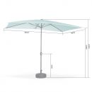 Touquet rectangular Parasol direito rectangular Touquet 2x3m pesca, mastro central em alumínio orientável e abertura de manivela