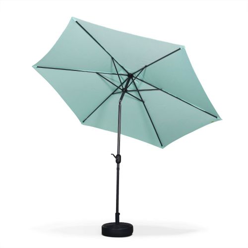 Touquet Pastel 300 cm Guarda-sol do jardim, guarda-sol vermelho, mastro central, inclinação, verde água, Ø300cm, Touquet