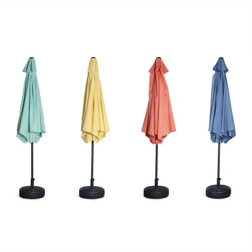 Touquet Pastel 300 cm Guarda-sol do jardim, guarda-sol vermelho, mastro central, inclinação, verde água, Ø300cm, Touquet