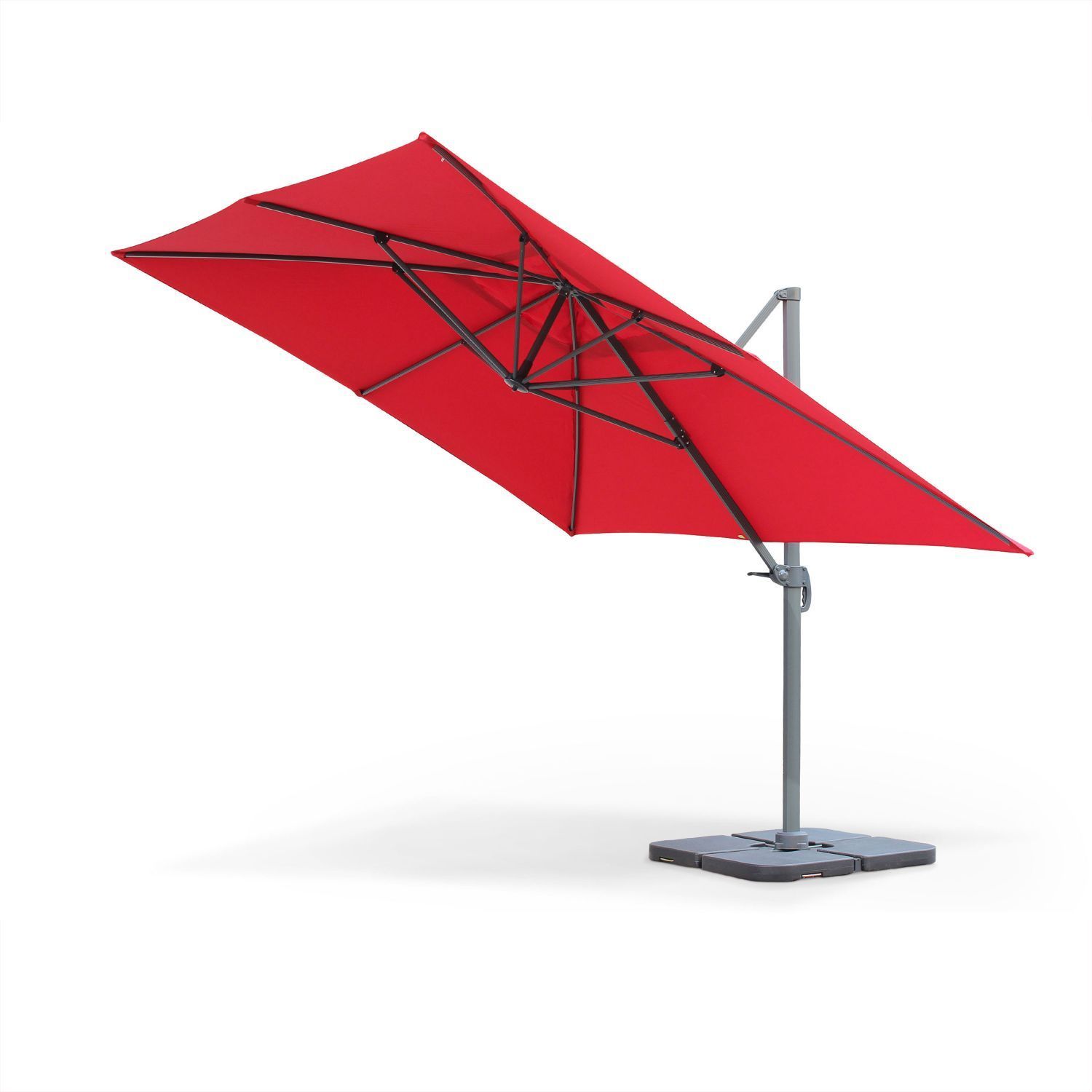 Sombrilla, Parasol excéntrico rectangular, Rojo, 300x400cm | St Jean De Luz