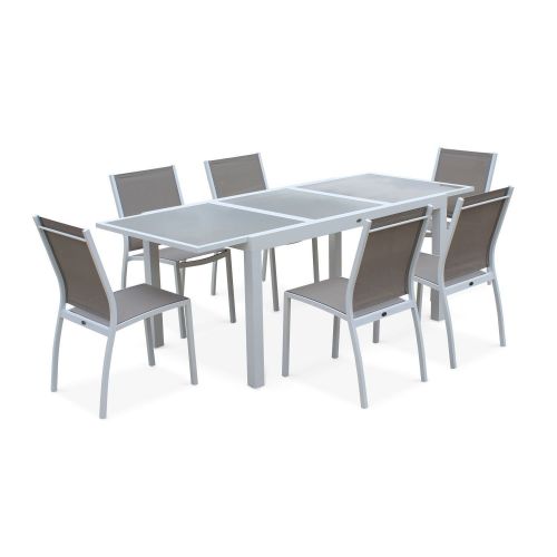 Tuintafel met verlengstuk Orlando 150/210cm 6 stoelen aluminium en