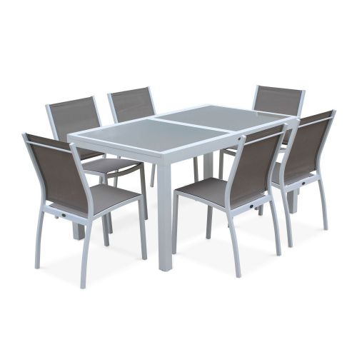 Tuintafel met verlengstuk Orlando 150/210cm 6 stoelen aluminium en