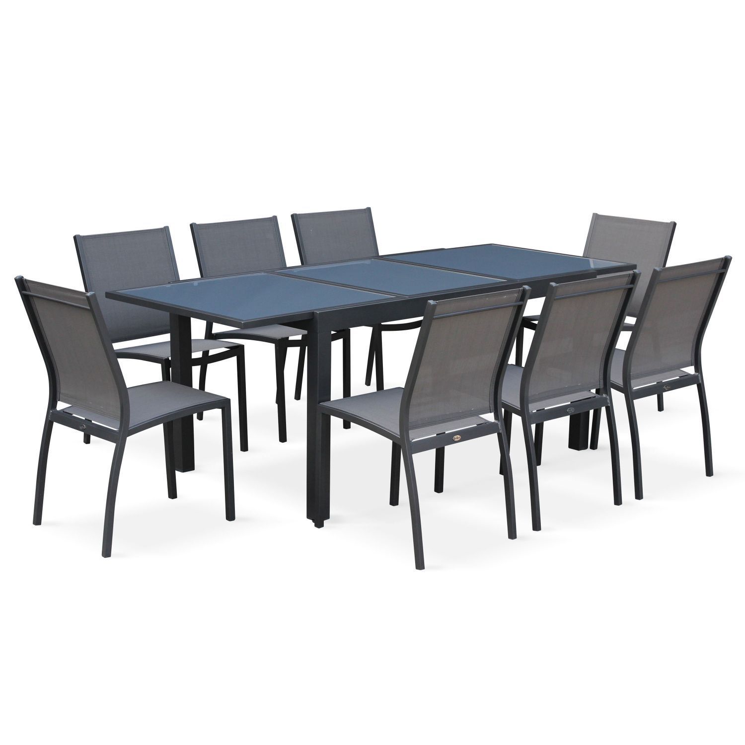 Tuintafel met verlengstuk Orlando Donkergrijs 150/210cm, 6 stoelen