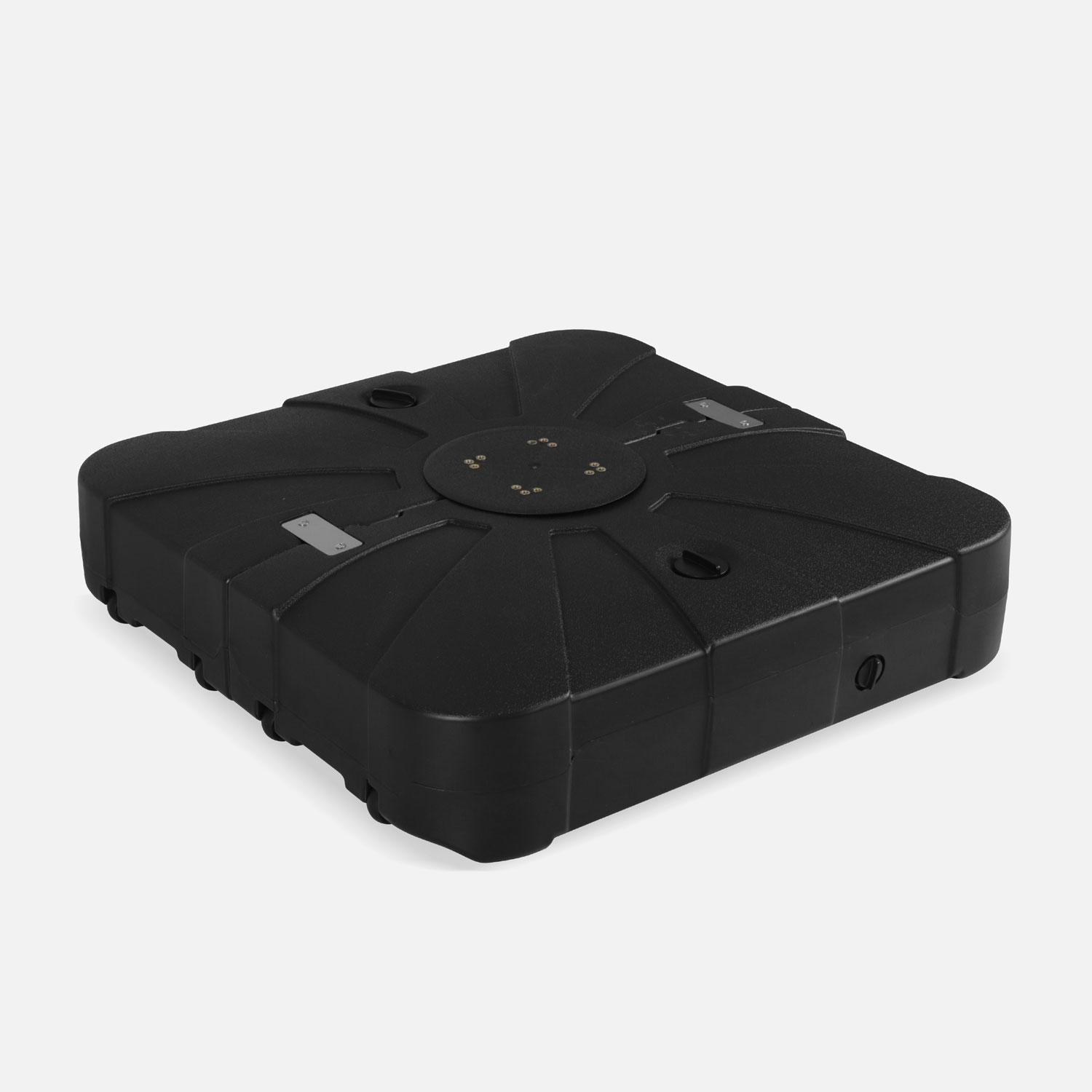 Plastic parasol base with casters 100L fillable base for cantilever