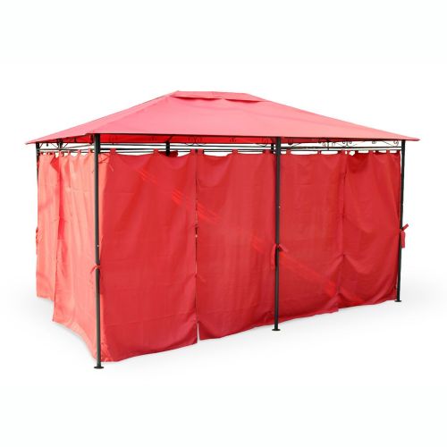 Pergula com toldo 3x4m - Vermelho - NICAE Foto2 Nicae Pergula, Aço Reforçado, Vermelho, 3x4m | Nicae