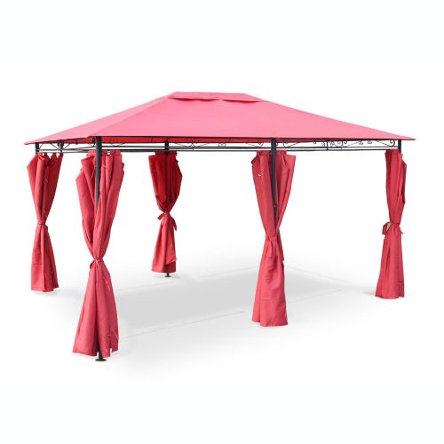 Pergula com toldo 3x4m - Vermelho - NICAE Foto1 Nicae Pergula, Aço Reforçado, Vermelho, 3x4m | Nicae