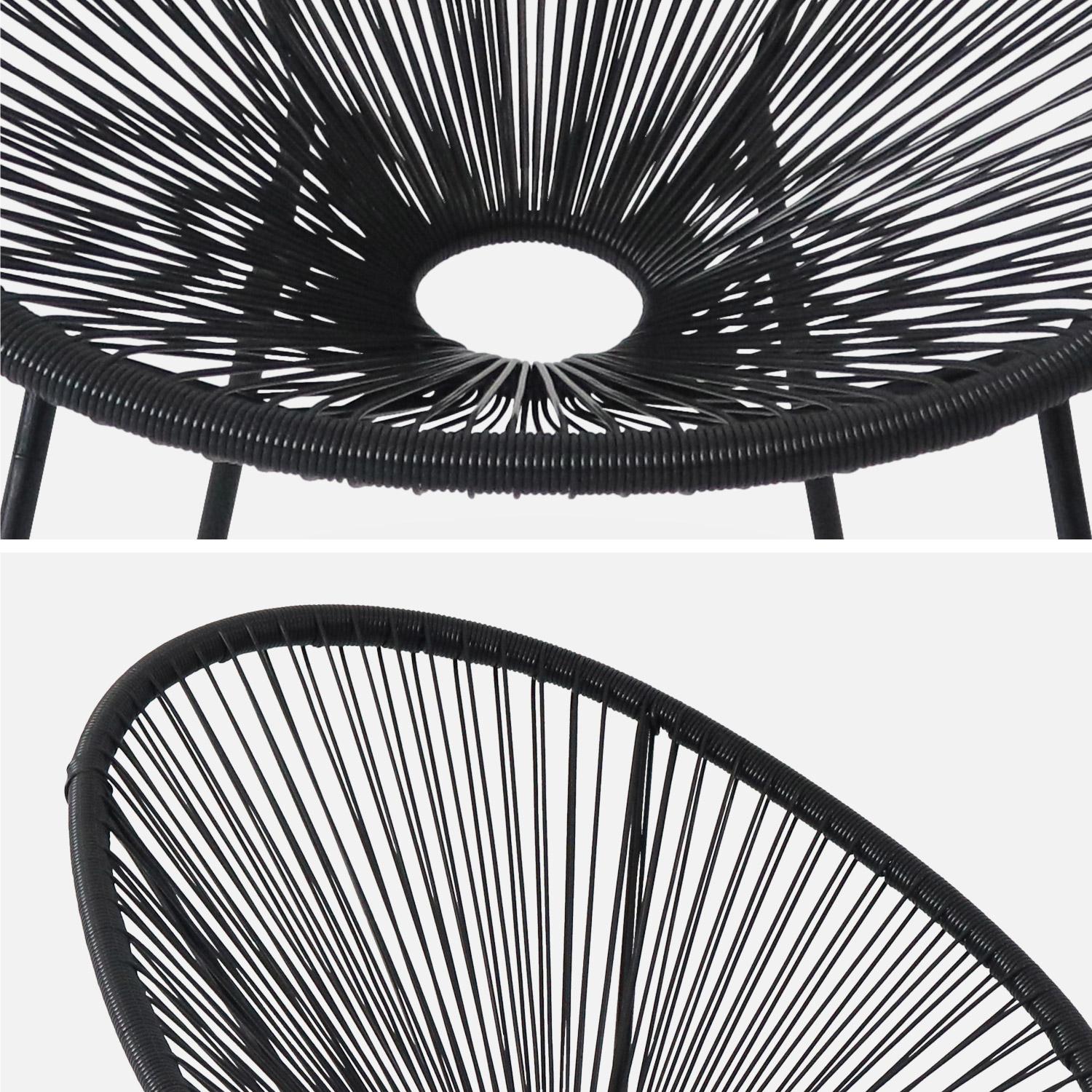 Koken directory Overeenkomstig met Set van 2 design stoelen ei-vormig - Acapulco Zwart - Stoelen 4 poten retro  design, plastic koorden, binnen/buiten