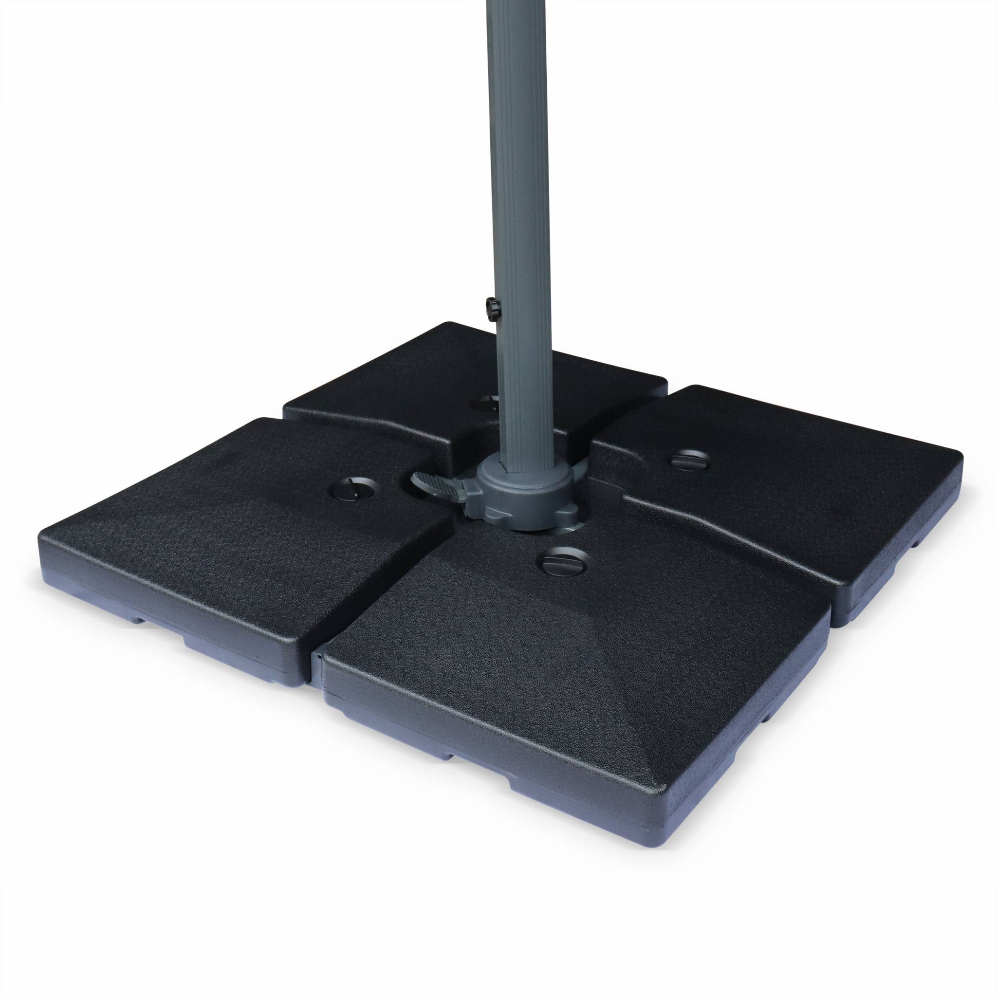 Lastra appesantita per ombrellone 51x51cm (set di 4), nero
