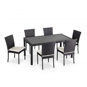 Bergamo Mesa de jardim, preto, cru, 6 lugares | Bergamo | Alice's Garden