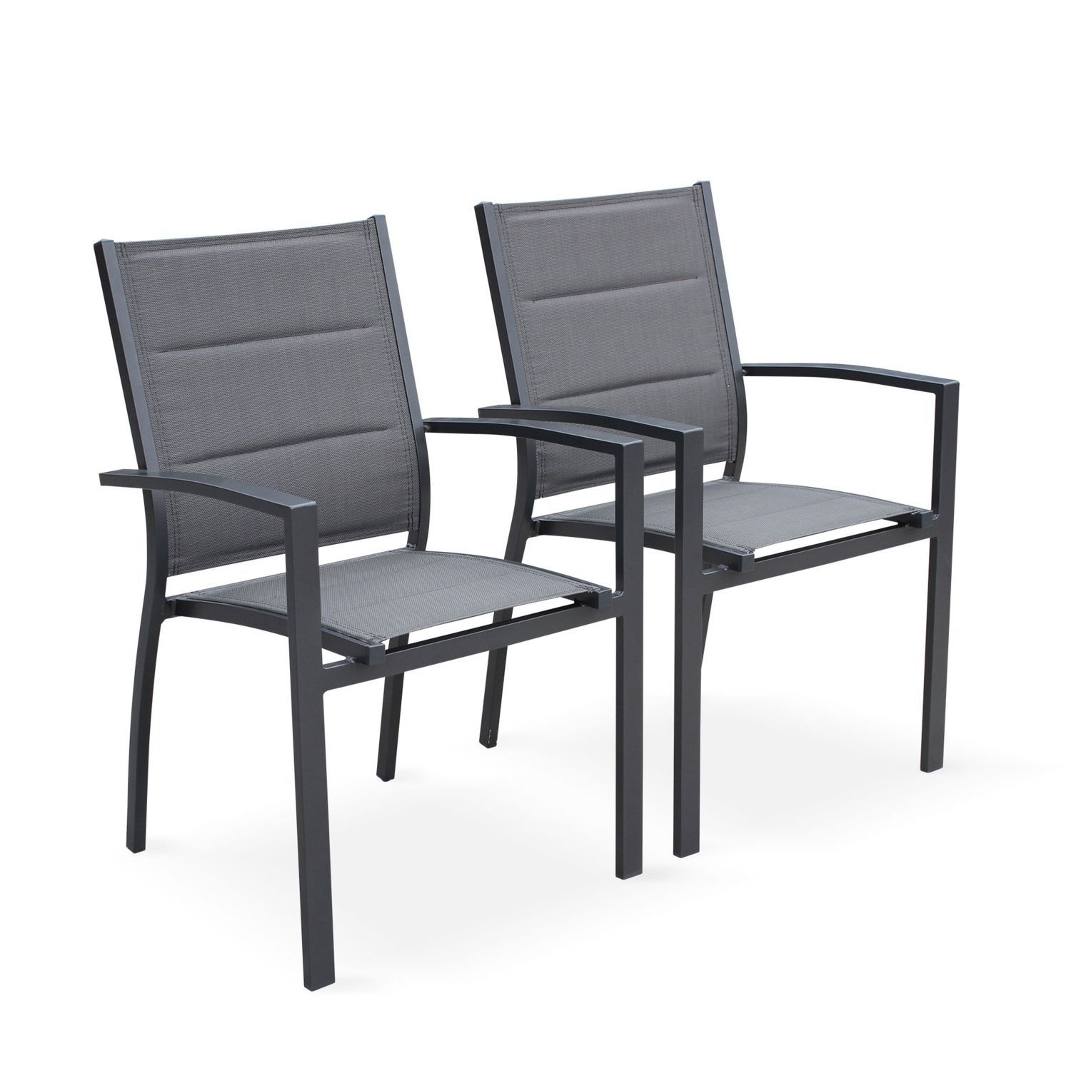 Conjunto de mesa de jardín con sus sillas, Aluminio, 8 plazas, Gris