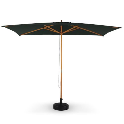 Cabourg 2x3m Guarda-sol retangular de madeira retangular 2x3m - Verde - mastro central de madeira, abertura manual, polia - Cabourg